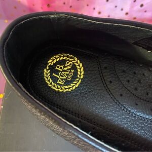 L.B. Evans Black Slip-On Loafers with Textured Leather